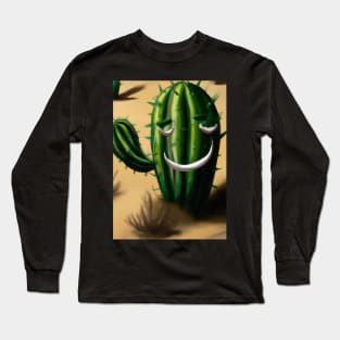 Laughing cactus in the desert Long Sleeve T-Shirt